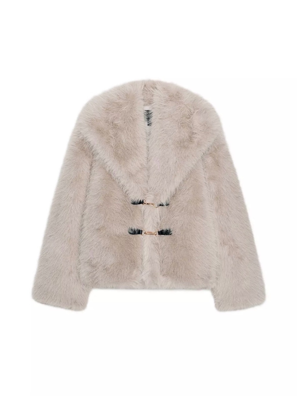 Short Faux Fur Toggle Coat